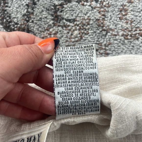 Casey & Max Vintage Linen Button Down Top Cream Medium - Picture 4 of 5